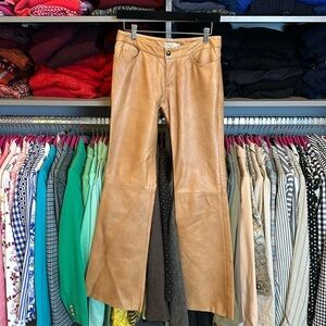 Jewels camel leather pants size S